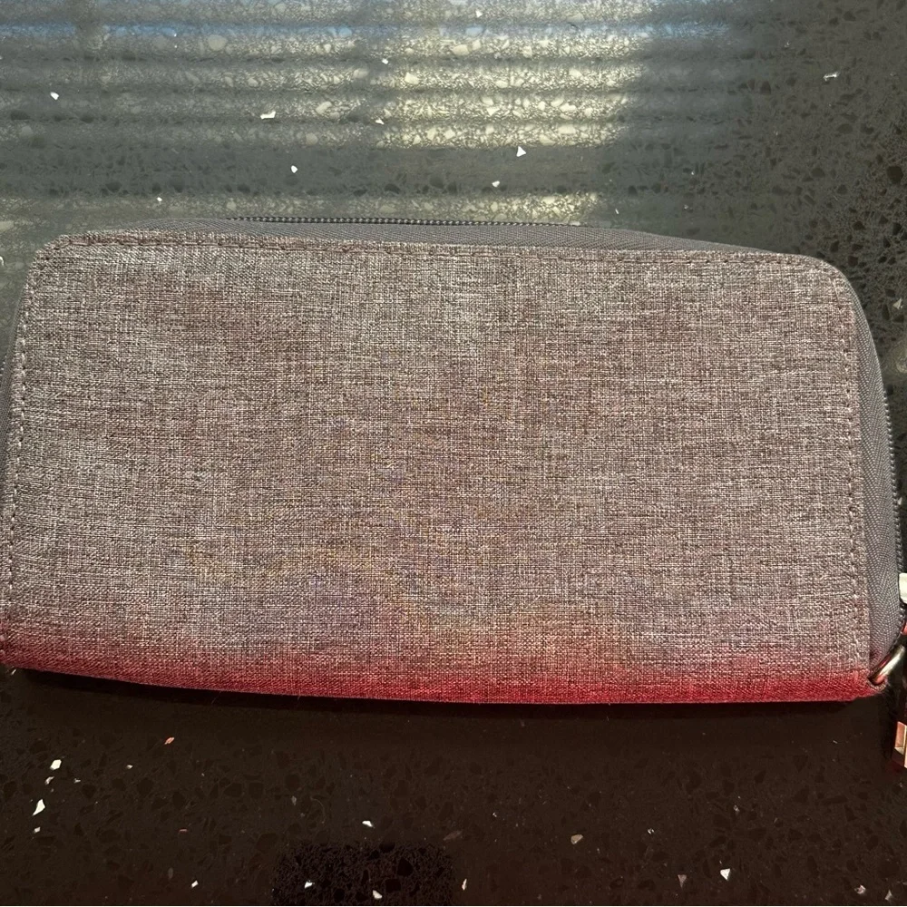 Travelon RFID Blocking Zip-Around Slim Wallet - Heather Grey & Teal